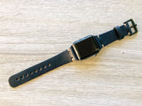 Apple watch band Series 1 2 3 4 5 6 7 8 SE 42-44-45 mm, 38-40-41 mm, Leather watch band, iWatch band, Apple watch leather band Black Leather