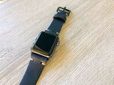 Apple watch band Series 1 2 3 4 5 6 7 8 SE 42-44-45 mm, 38-40-41 mm, Leather watch band, iWatch band, Apple watch leather band Black Leather