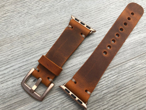 Apple watch band Series 1 2 3 4 5 6 7 8 SE 42-44-45 mm, 38-40-41 mm, Leather watch band, iWatch band, Apple watch leather band Cinnamon Brown