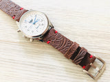 Leather watch strap | Leather Watch Band | Handmade Watch Band | 18 mm, 20 mm, 22mm, 24mm | K Flower