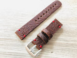 Leather watch strap | Leather Watch Band | Handmade Watch Band | 18 mm, 20 mm, 22mm, 24mm | K Flower