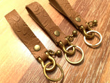 Leather Keychain, Key Fob | Flower Keychain