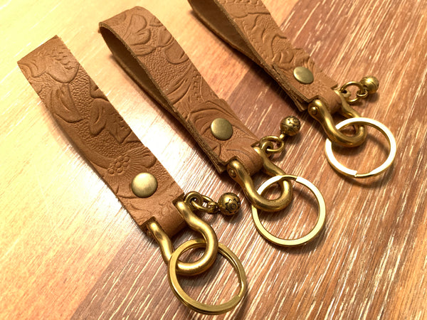 Leather Keychain, Key Fob  Flower Keychain – Willowist - Handmade Leather  Goods