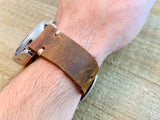 Leather watch strap | Leather Watch Band | Handmade Watch Band | 18 mm, 20 mm, 22mm, 24mm | Antique Brown