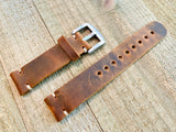 Leather watch strap | Leather Watch Band | Handmade Watch Band | 18 mm, 20 mm, 22mm, 24mm | Antique Brown