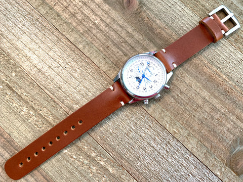 Leather watch strap | Leather Watch Band | Handmade Watch Band | 18 mm, 20 mm, 22mm, 24mm | Antique Tan