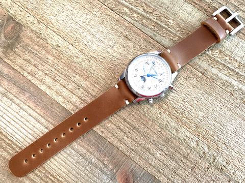 Leather watch strap | Leather Watch Band | Handmade Watch Band | 18 mm, 20 mm, 22mm, 24mm | Bourbon Brown