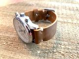 Leather watch strap | Leather Watch Band | Handmade Watch Band | 18 mm, 20 mm, 22mm, 24mm | Bourbon Brown
