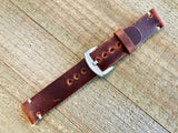 Leather watch strap | Leather Watch Band | Handmade Watch Band | 18 mm, 20 mm, 22mm, 24mm | Wine Color