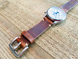 Leather watch strap | Leather Watch Band | Handmade Watch Band | 18 mm, 20 mm, 22mm, 24mm | Wine Color