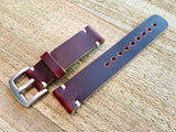 Leather watch strap | Leather Watch Band | Handmade Watch Band | 18 mm, 20 mm, 22mm, 24mm | Dark Reddish Brown