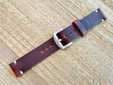 Leather watch strap | Leather Watch Band | Handmade Watch Band | 18 mm, 20 mm, 22mm, 24mm | Dark Reddish Brown