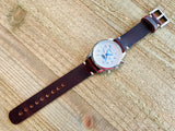 Leather watch strap | Leather Watch Band | Handmade Watch Band | 18 mm, 20 mm, 22mm, 24mm | Dark Reddish Brown
