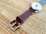 Leather watch strap | Leather Watch Band | Handmade Watch Band | 18 mm, 20 mm, 22mm, 24mm | Dark Reddish Brown