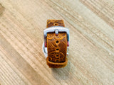 Leather watch strap | Leather Watch Band | Handmade Watch Band | 18 mm, 20 mm, 22mm, 24mm | B Flower