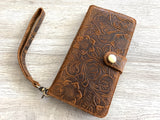 iPhone Wallet, Leather iPhone Case, iPhone 16 Pro Max, iPhone 16 Pro, iPhone 16, 16e, iPhone 16 Plus, iPhone 15 Pro Max, 15 | Flower Case |