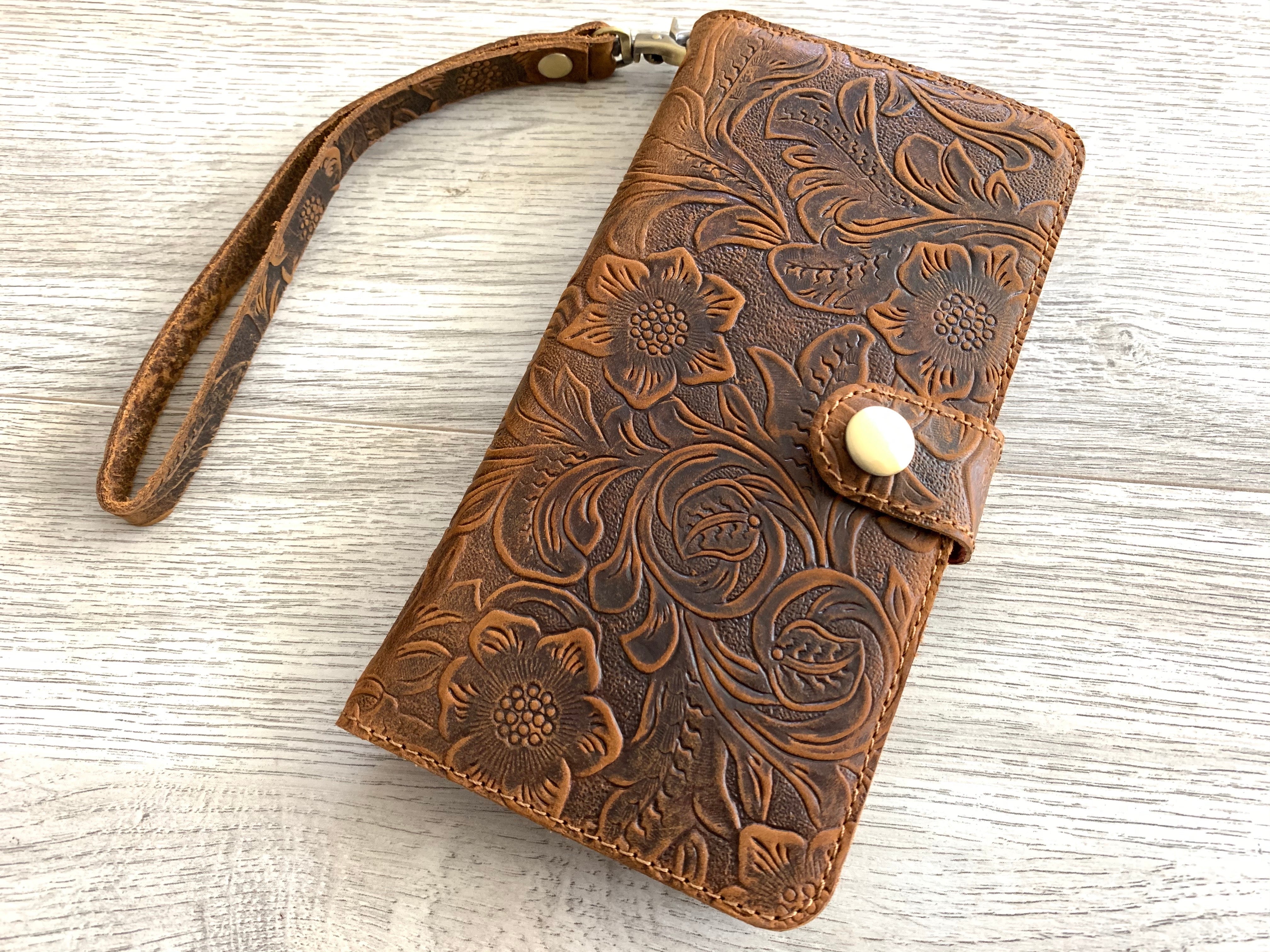 iPhone Wallet, Leather iPhone Case, iPhone 16 Pro Max, iPhone 16 Pro, iPhone 16, 16e, iPhone 16 Plus, iPhone 15 Pro Max, 15 | Flower Case |
