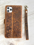iPhone Wallet, Leather iPhone Case, iPhone 16 Pro Max, iPhone 16 Pro, iPhone 16, 16e, iPhone 16 Plus, iPhone 15 Pro Max, 15 | Flower Case |