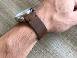 Leather watch strap | Leather Watch Band | Handmade Watch Band | 18 mm, 20 mm, 22mm, 24mm | Brown