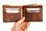 Classic Bifold Leather Wallet - Antique Brown