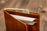 Classic Bifold Leather Wallet - Antique Brown