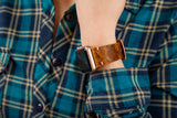 Brown Flower Apple Watch Band 42-44-45 mm, 38-40-41 mm, Leather Watch Band, iWatch band, Apple Watch Leather Band, Series 1 2 3 4 5 6 7 8 SE