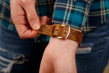 Brown Flower Apple Watch Band 42-44-45 mm, 38-40-41 mm, Leather Watch Band, iWatch band, Apple Watch Leather Band, Series 1 2 3 4 5 6 7 8 SE