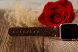 Apple watch band Series 1 2 3 4 5 6 7 8 SE 42-44-45 mm, 38-40-41 mm, Leather watch band, iWatch band, Apple watch leather band - K. Flower