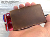 Minimalist Leather Wallet, Pop Up Credit Card Wallet, Leather Wallet, Slim Leather Wallet, Unisex Wallet