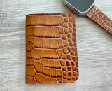 Minimalist Leather Wallet, RFID Credit Card Wallet, Luxury Wallet, Slim Leather Wallet, Embossed Crocodile Leather