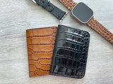 Minimalist Leather Wallet, RFID Credit Card Wallet, Luxury Wallet, Slim Leather Wallet, Embossed Crocodile Leather