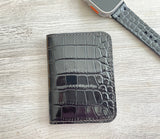 Minimalist Leather Wallet, RFID Credit Card Wallet, Luxury Wallet, Slim Leather Wallet, Embossed Crocodile Leather