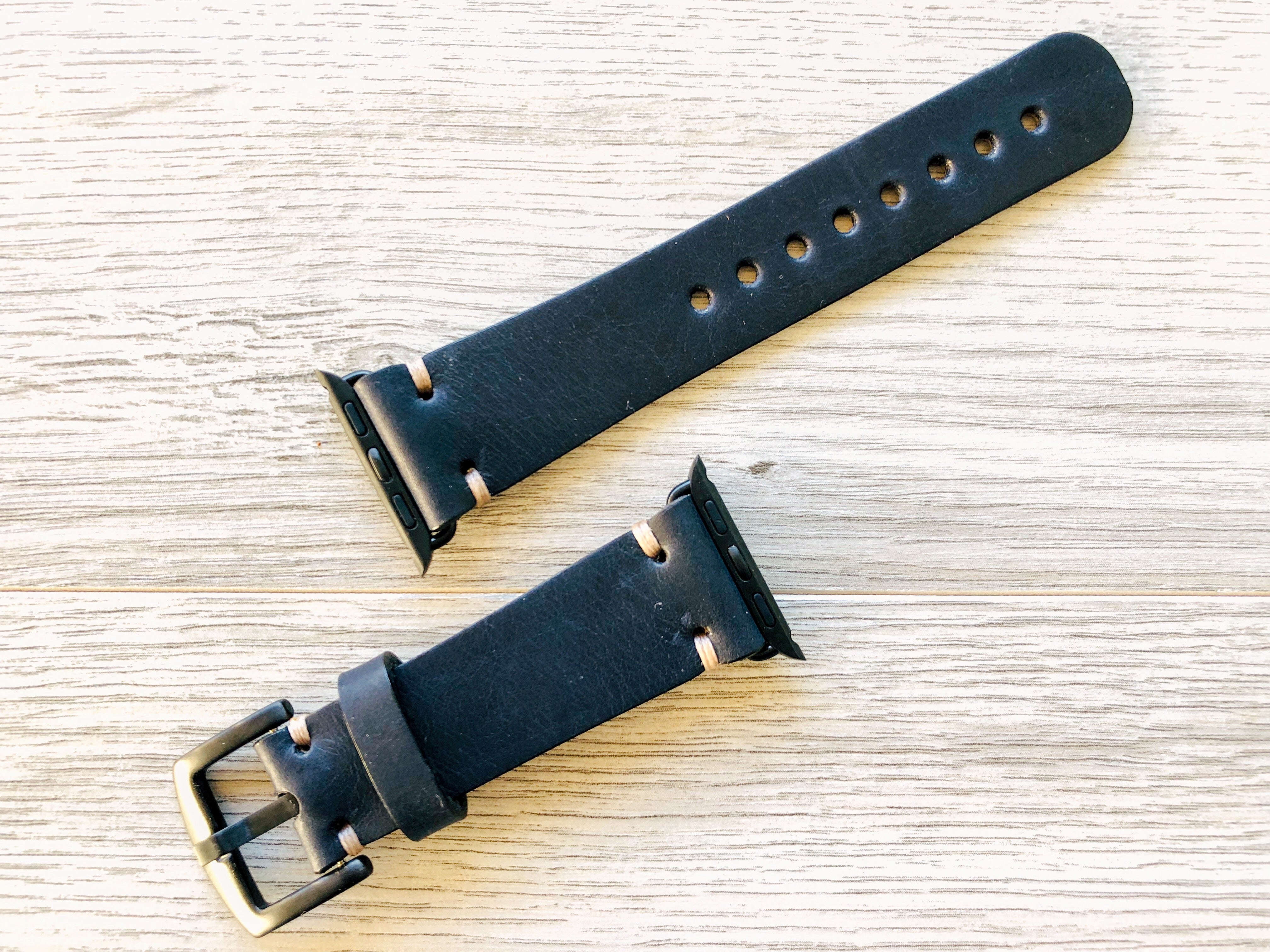 Apple watch band Series 1 2 3 4 5 6 7 8 SE 42-44-45 mm, 38-40-41 mm, Leather watch band, iWatch band, Apple watch leather band Black Leather