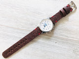 Leather watch strap | Leather Watch Band | Handmade Watch Band | 18 mm, 20 mm, 22mm, 24mm | K Flower