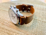 Leather watch strap | Leather Watch Band | Handmade Watch Band | 18 mm, 20 mm, 22mm, 24mm | Antique Brown