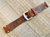 Leather watch strap | Leather Watch Band | Handmade Watch Band | 18 mm, 20 mm, 22mm, 24mm | Antique Brown