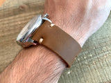 Leather watch strap | Leather Watch Band | Handmade Watch Band | 18 mm, 20 mm, 22mm, 24mm | Bourbon Brown