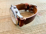 Leather watch strap | Leather Watch Band | Handmade Watch Band | 18 mm, 20 mm, 22mm, 24mm | Wine Color