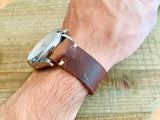 Leather watch strap | Leather Watch Band | Handmade Watch Band | 18 mm, 20 mm, 22mm, 24mm | Wine Color