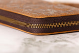 Womens wallet, Leather wallet, Zipper Wallet, Wristlet Wallet | Flower Wallet | BROWN